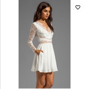 Keepsake X revolve white lace mini dress